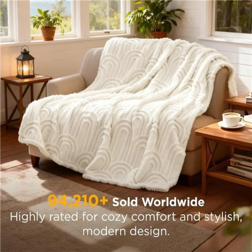 Throw Blankets for Women - Soft Cozy Cute Blanket for Couch, Fuzzy Fleece